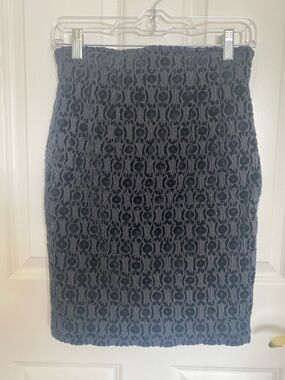 Vintage Bernis Textured Pencil Skirt Black Size XS